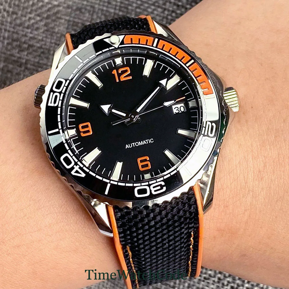 41mm Bliger Men's Watch Miyota8215 NH35 Automatic Movement Sapphire Crystal Date Luminous Dial Hands Ceramic Bezel Rubber Strap