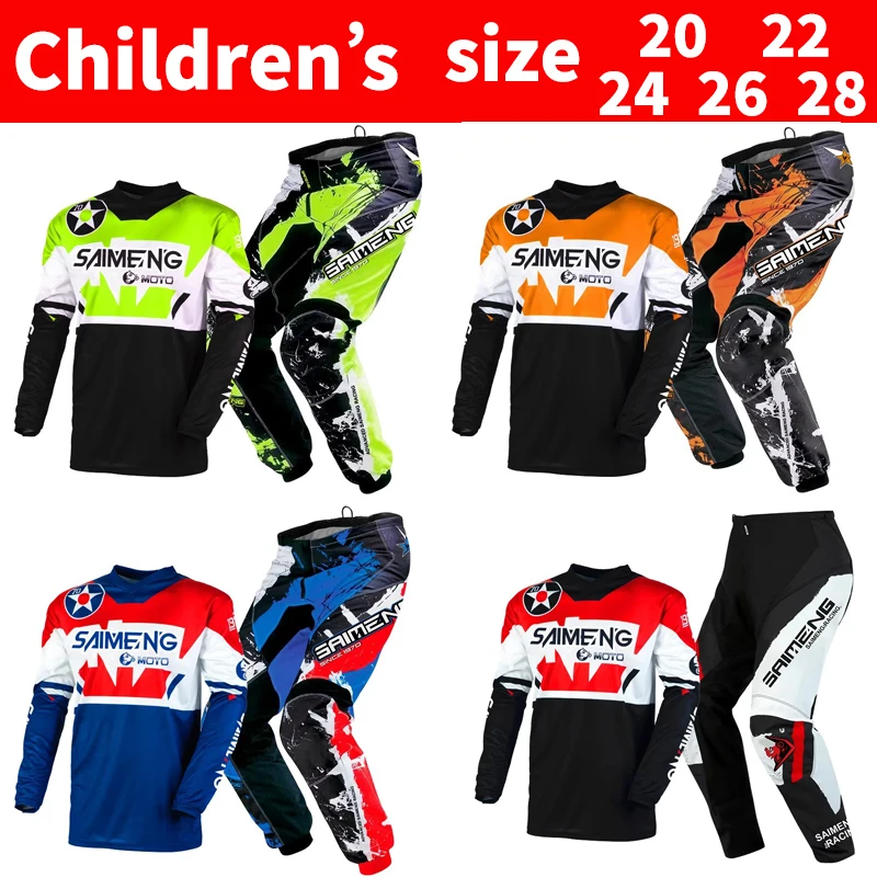 mx gear set kids Motocross Jersey and Pants kids children Set Dirt Bike MTB DH UTV Enduro Combo Off Road Racing Suit