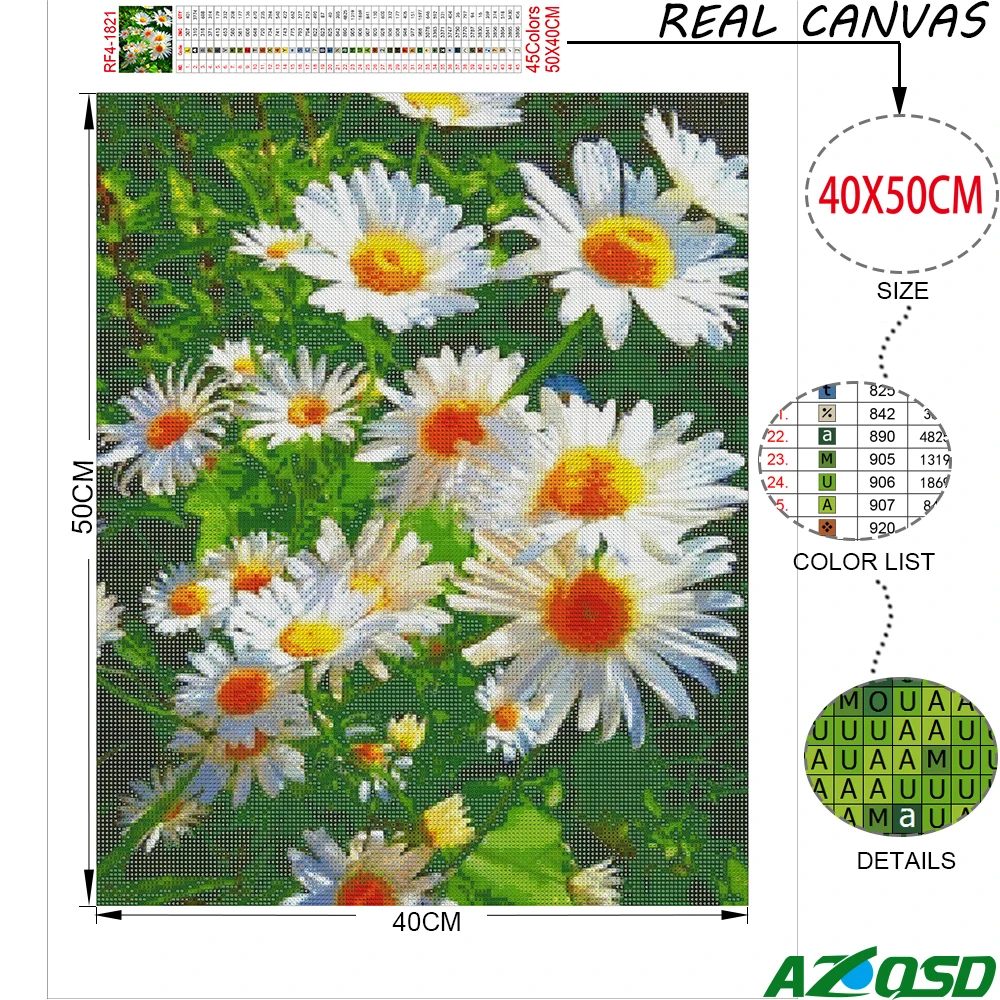 Diamond Painting Daisy Sunset Cross Stitch Kits Rhinestones Diamond Embroidery Flower Mosaic Handicraft Home Decor Gift