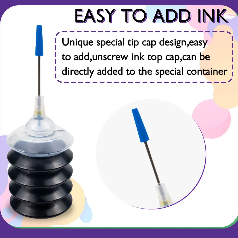 Universal printer dye refill ink kit for HP Canon Brother Epson cartridge 301 302 304 305 545 67 664 275 Deskjet compatible dye ink kit,ink refill kit,dye ink refill,ink cartridge refill kit,ink refill