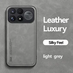 Luxury Magnetic Leather Soft Silicone Phone Case Cover Coque s for RM K100Pro Max (FG - Light Gray)