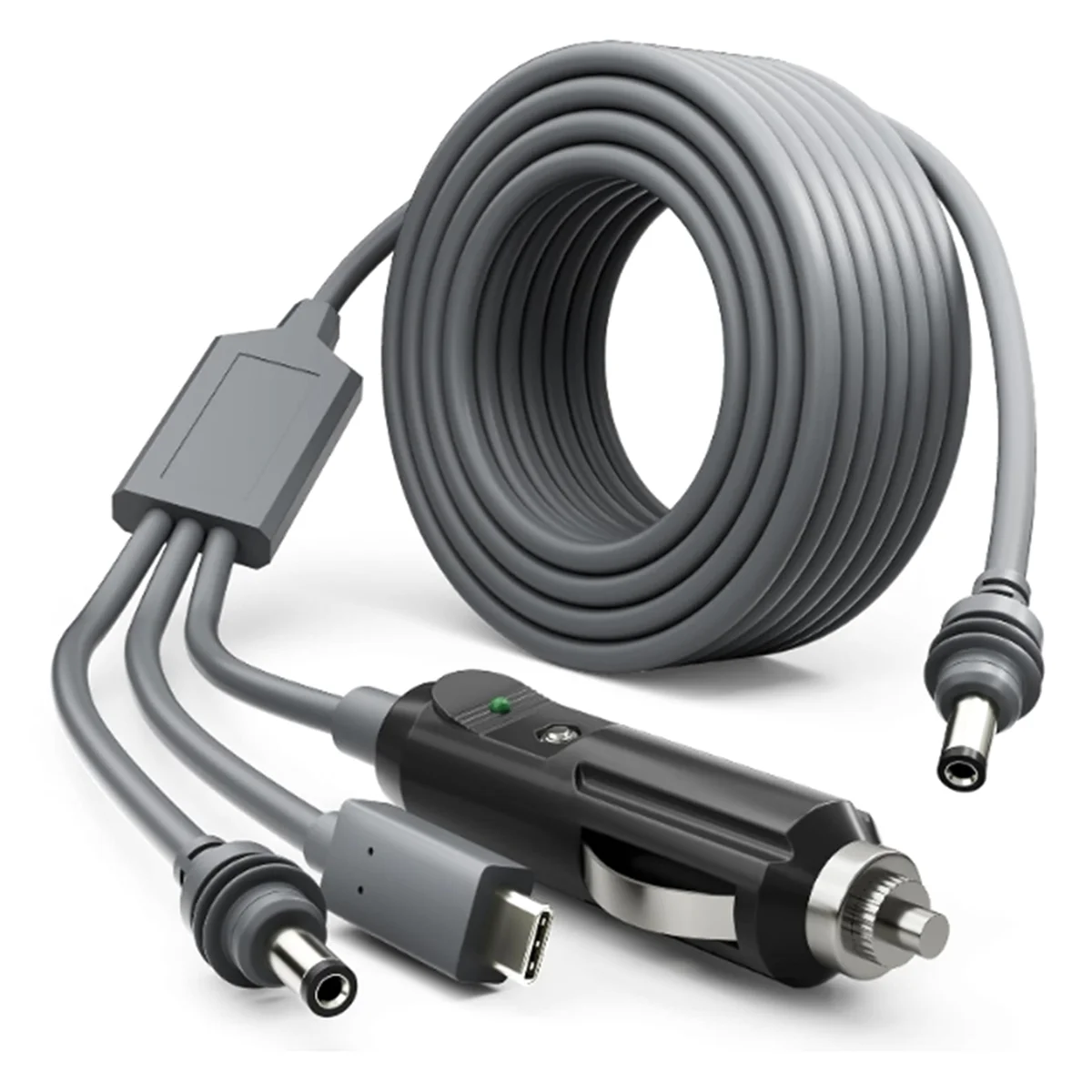 A04R-For Starlink Mini 100W Cable 3-in-1 Power Cable 5M Car Charger+DC Cable+Type-C to DC