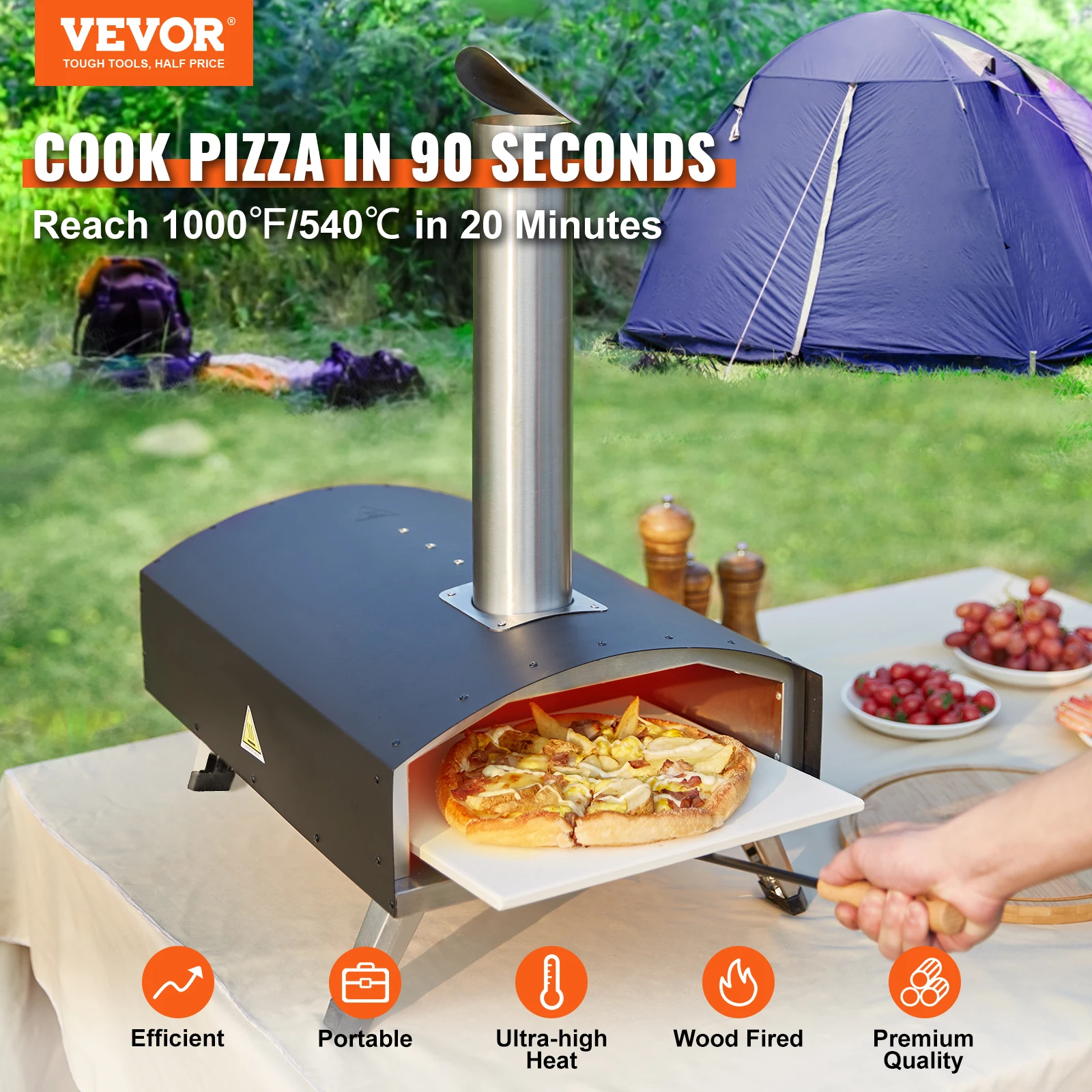Portable Pizza Oven 12" for Backyard Outdoor Camping