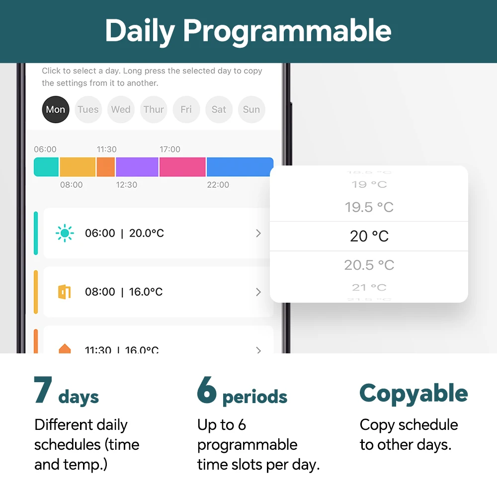 Smart Programmable Temperature Controller WiFi Wireless Thermostat for Gas Boile