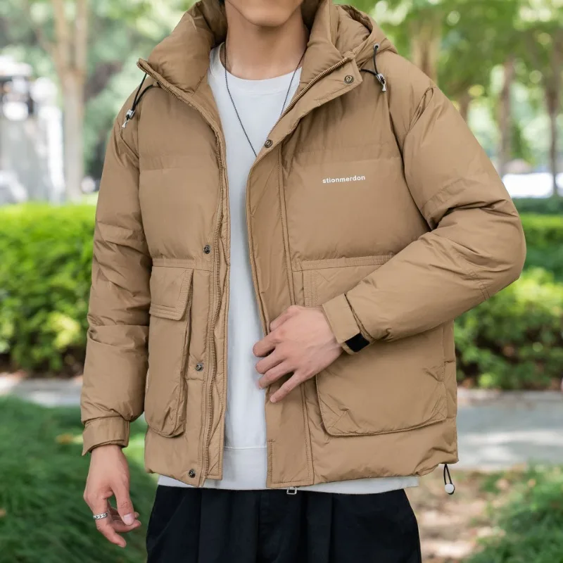 

Down Jacket Men's Short Loose Hooded Jacket Men's Winter Thickened European and American Fashion Trend