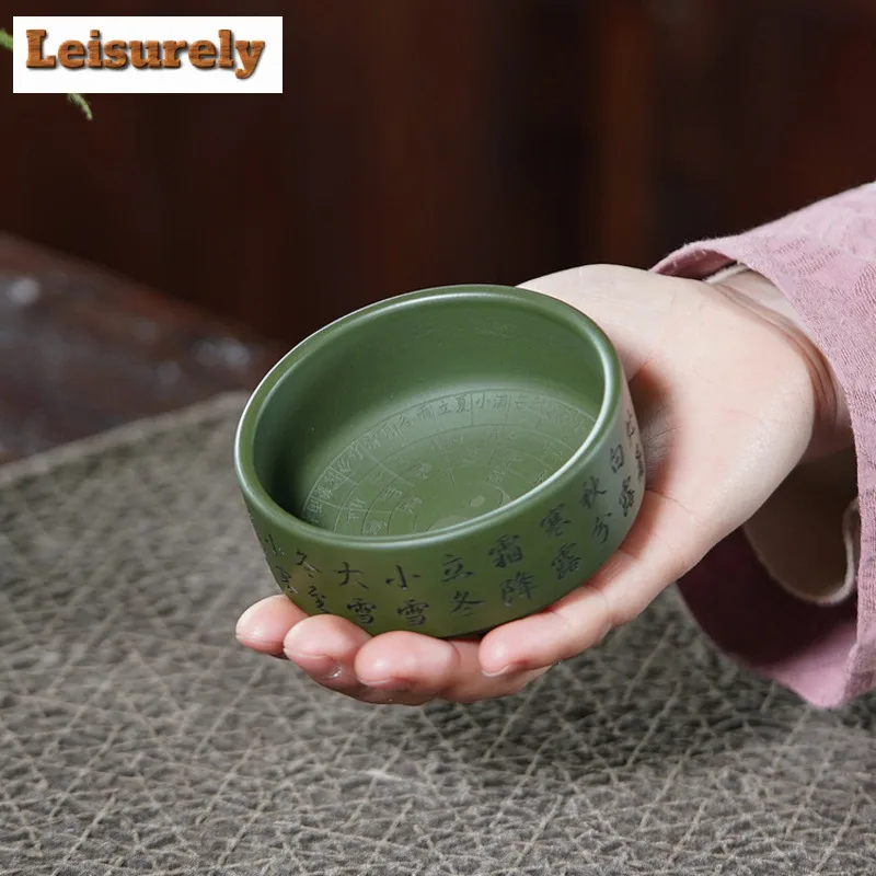 130ml Yixing Purple Clay Twenty-four Solar Teacup Elegant Tea Bowl Single Cups Tea-tasting Smelling Cup Jianzhan Master Cups Cha