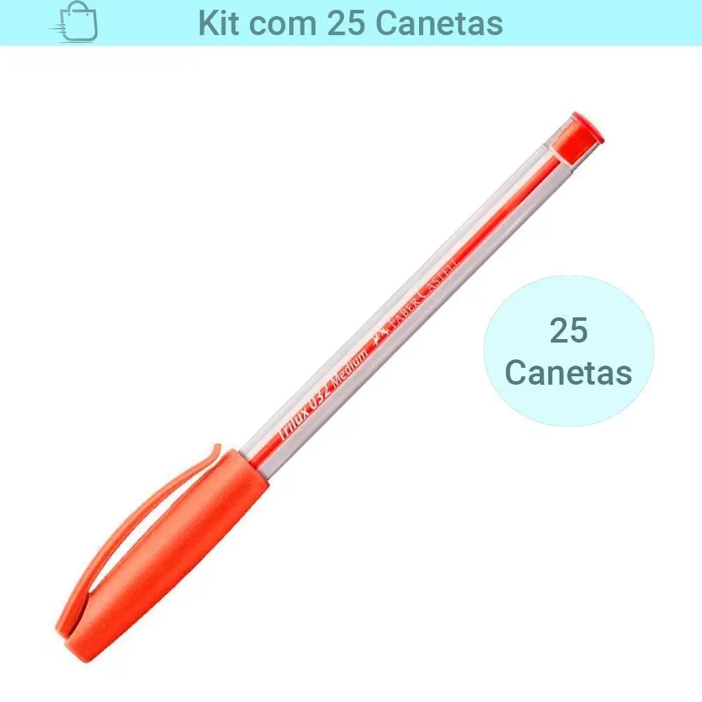 Faber-castell – Kit de stylos rouge, 25 pièces, Trilux 032