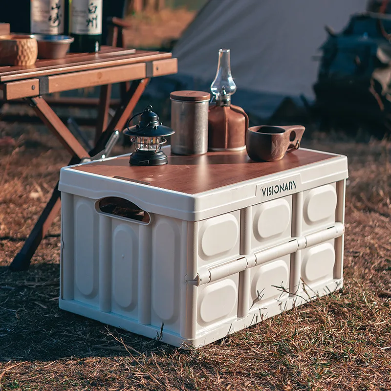 Outdoor Camping Storage Box Foldable Car Trunk Storage Box Organizer Multifunctional Wild Dining Table Garden Carts