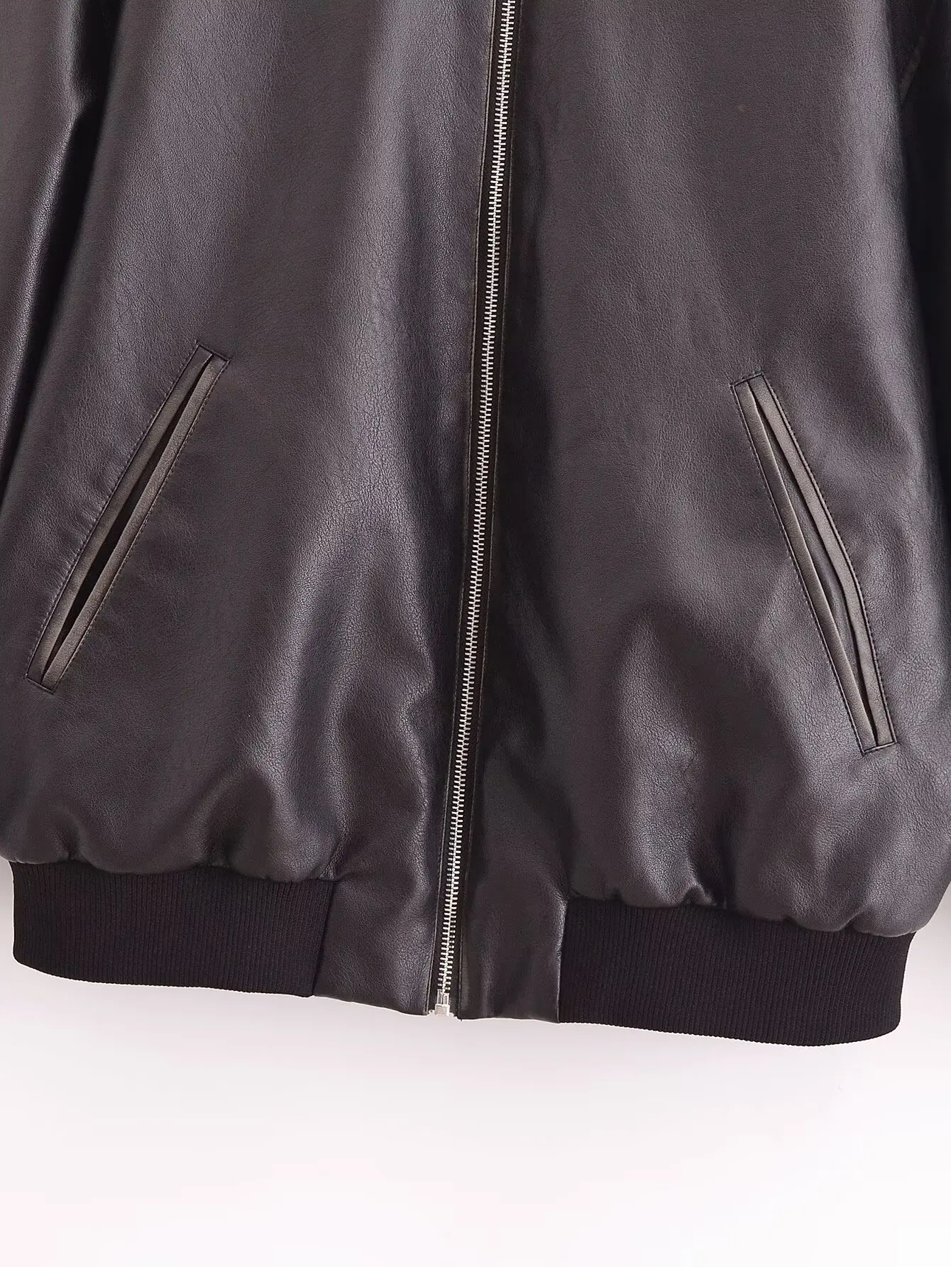 Leather Jackets Women's Coat Black Outwear Casual Loose Faux 2024 Pu Jacket With Zipper Pockets Streetwear Fashion Woman Jackets