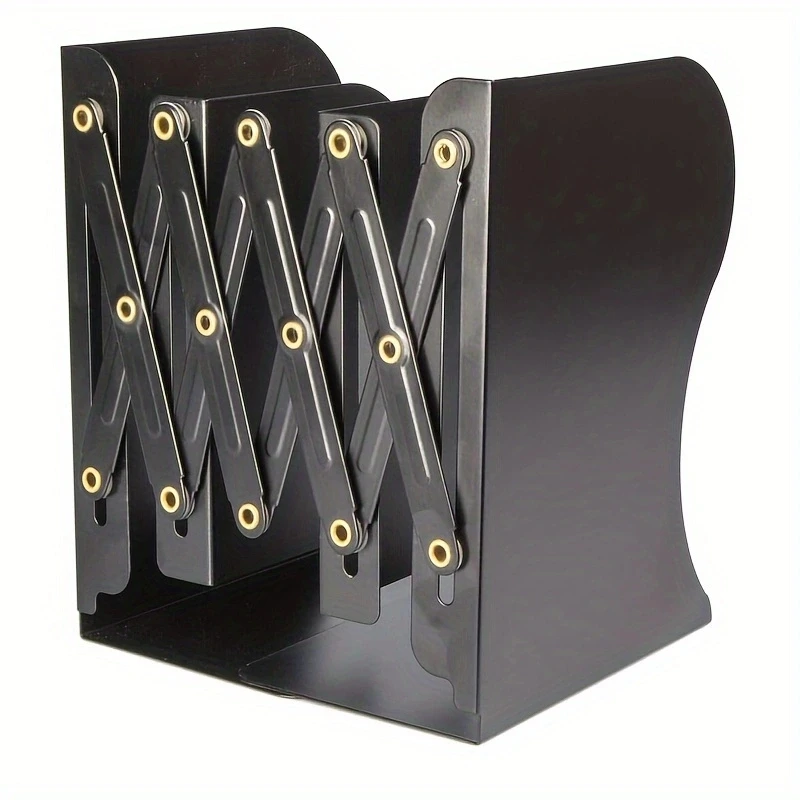 Adjustable Desktop Bookends Book Stand Bookend Iron Desktop Art Non Slip Rack Shelf Holder School Stationery Office Accessories 3