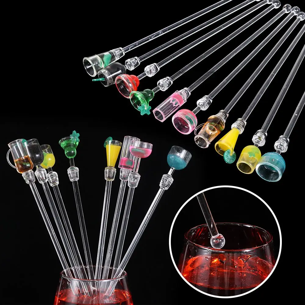 Colorful Acrylic Colorful Restaurant Stirring Sticks 10Pcs/Set Drink Stirrers Mixing Sticks Cocktail cocktail accessories