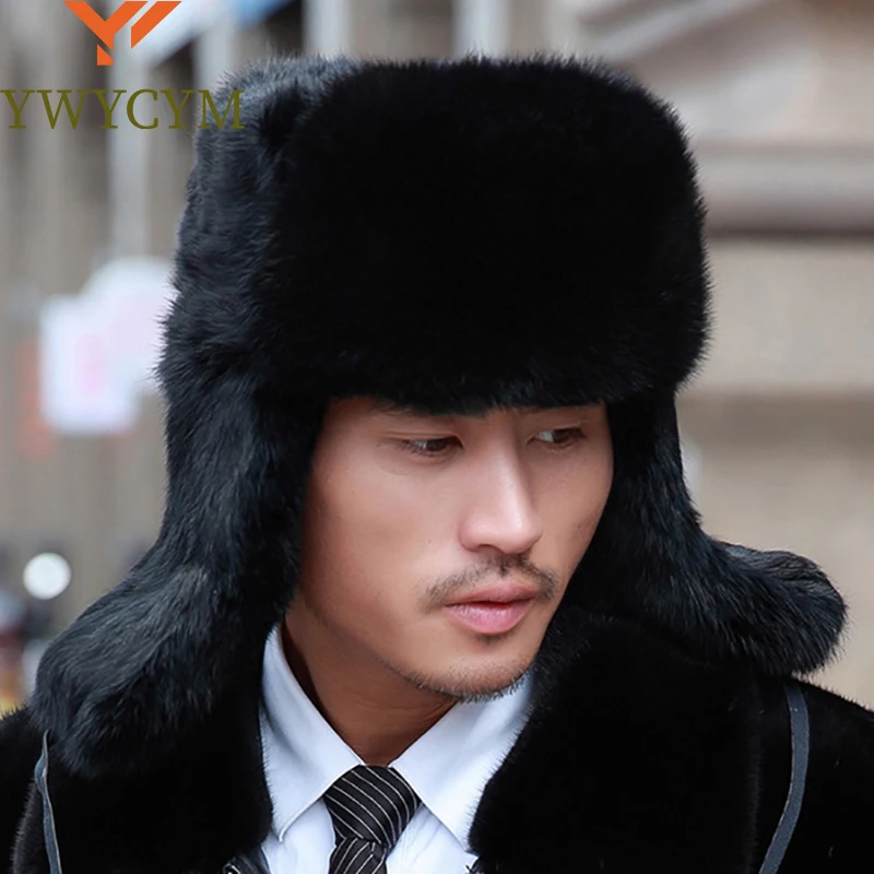 Fashion-Thick-Warm-Bomber-Hat-Men-Real-Rabbit-Fur-Earflap-Trapper ...
