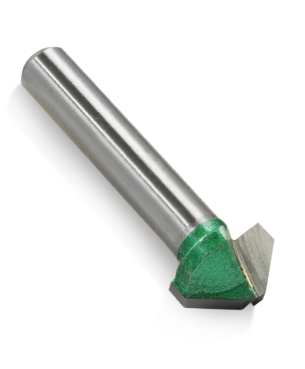 LAVIE 1 Stück Flacher V-Fräser für Holz - 6mm 1/4 Zoll 8mm Schaft, für Detailgravur und Nutfräsen C06027A1303GN – Detail 7
