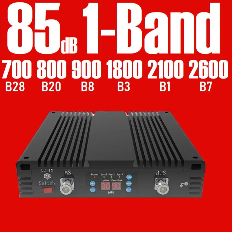 Industrial Signle Band 85dB 3G 4G 5G Cellular Signal Amplifier Booster Repeater 700 800 900 1800