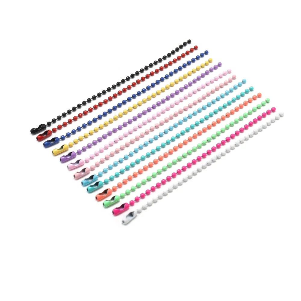 

20pcs 12CM Colorful Ball Bead Chains Fits Key Chain/Dolls/Label Hand Tag Connector For DIY Bracelet Jewelry Making Accessorise