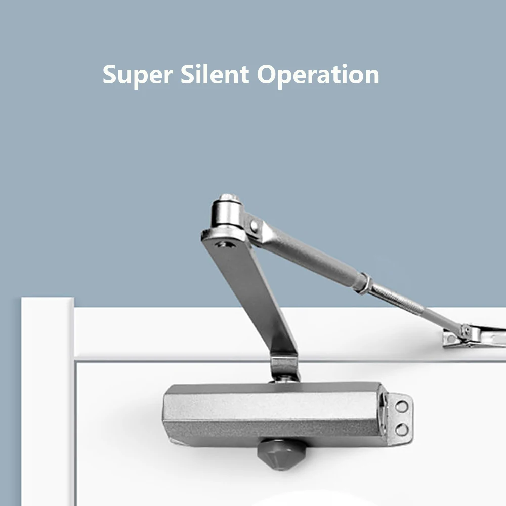 1pcs Thickened Aluminium Alloy Automatic Door Closer 45-85 kg Door Closing Equipment Adjustable Hardware