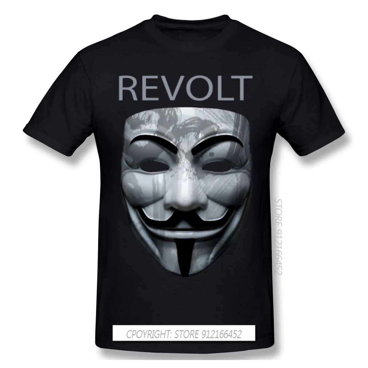 Camiseta de revuelta V Mask, camisa grande de verano con estampado de Video Black Lives Matter de la organización del Hacker Anonymous
