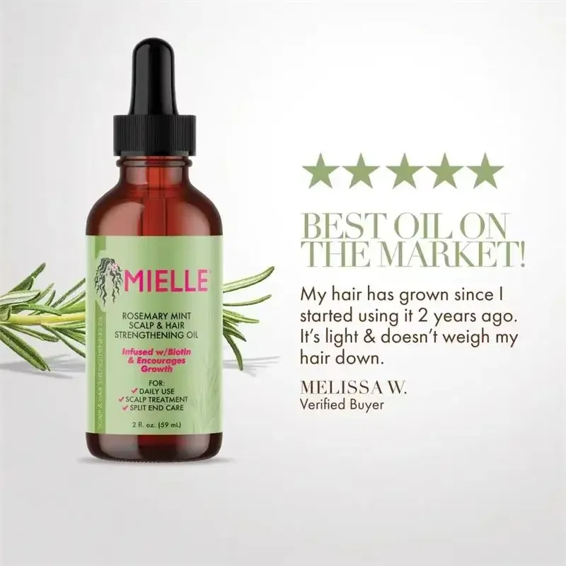 Description Picture 2 of itemHair Growth Mint Essential Oil Rosemary Hair Strengthening Oil Nourishing Treatment For Split Ends And Dry Mielle Organics Hair