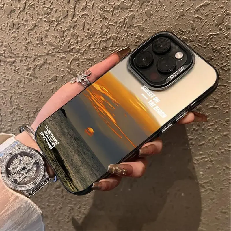 Snow Mountain Sunset Landscape Phone Case - Artistic Back Cover