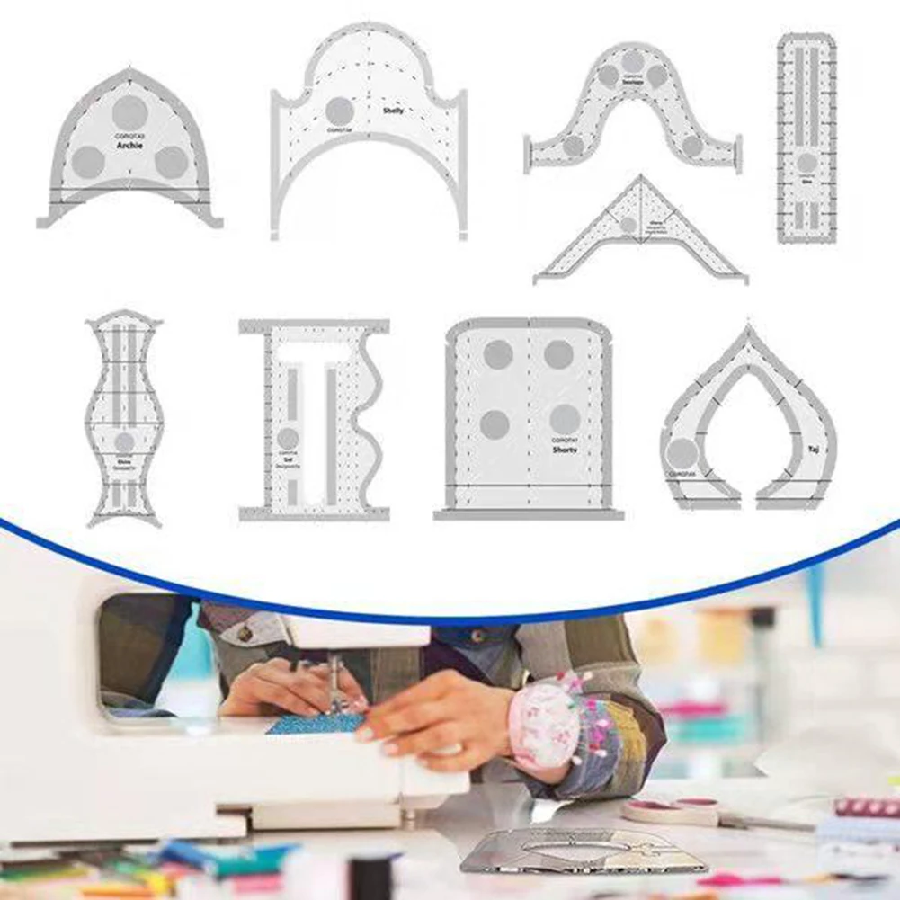 

Acrylic Quilting Templates Set, Sewing Stencils Patchwork Ruler, Practical Alignment Lines, Ergonomic Grip, Perfect Alignment