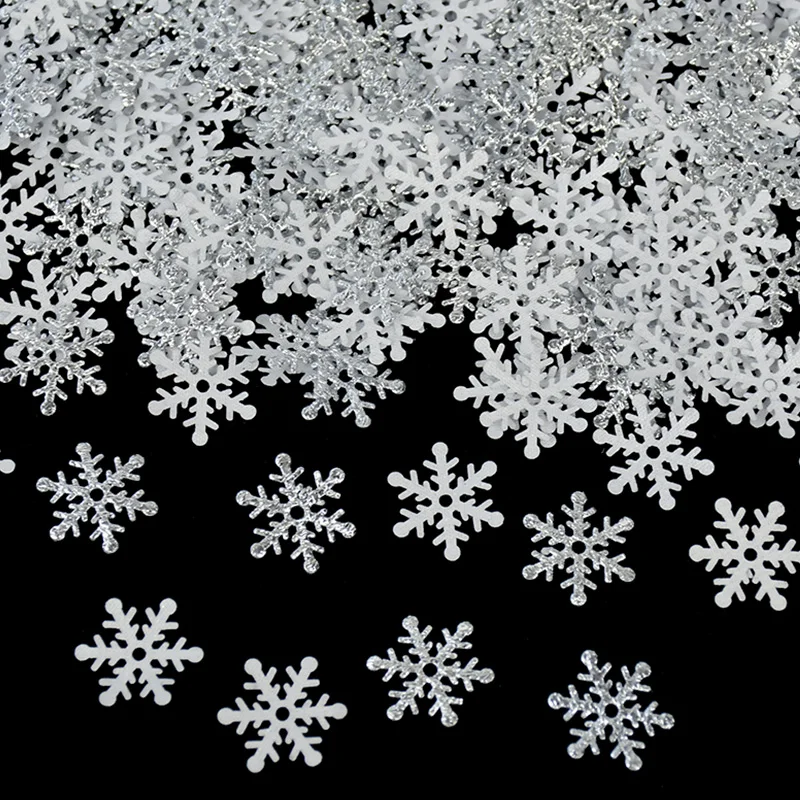 Description Picture 5 of item300pcs Christmas Snowflakes Confetti Xmas Tree Ornaments Christmas Decorations for Home Table Winter Party Cake Decor Supplies