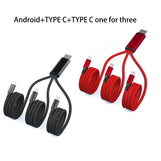 3 in1 Charging Cable Multi Usb Port Multiple Usb Charging Cord Type C Micro  Charger Mobile Phone Wire For iPhone 14 13 12 Huawei - AliExpress