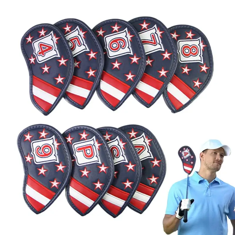 

Golf Club Covers Iron And Wedge Golf PU Leather Club Covers Golf Accessories Hybrid Head Covers Set Golf Iron Head Covers Set