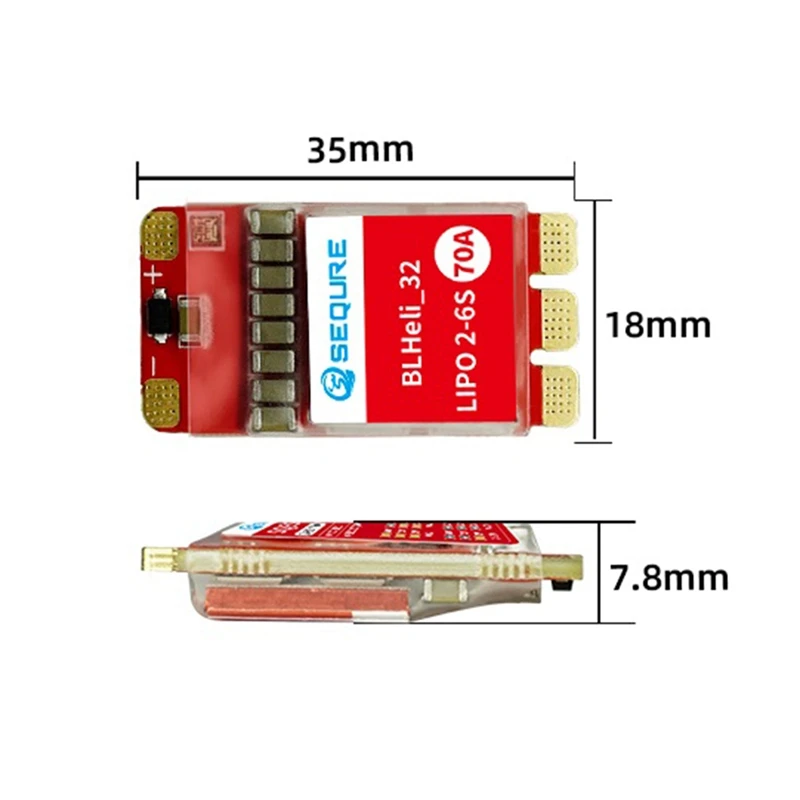 SEQURE 2670 Brushless Electronic Speed Controller 2-6Slipo Power Supply 70A Suitable For Multi-Axis Uavs 2670(AM32) Accessories