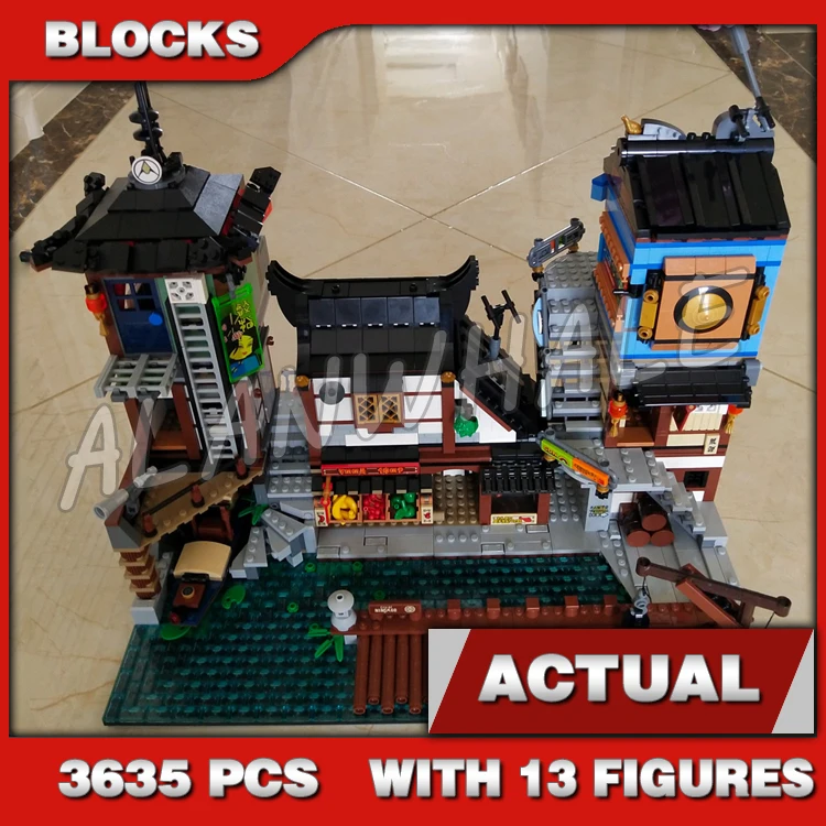 

3635PCS Shinobi City Docks Harbor Boat House Old World Tearoom Dojo 10941 Building Blocks Sets Bricks Compatible with Model