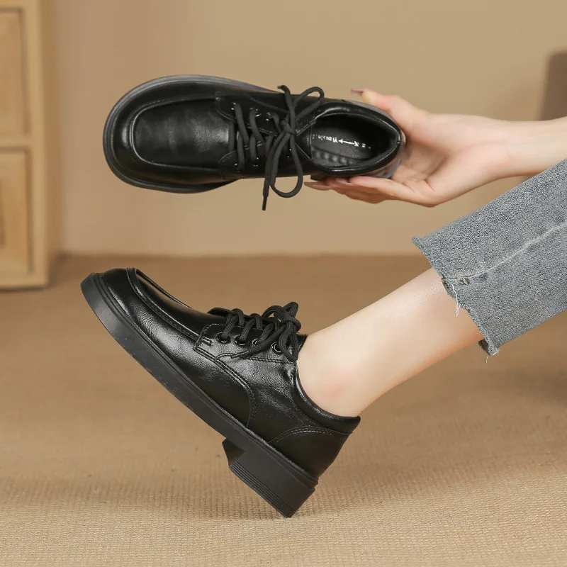 

Кожаные женские туфли, женская обувь, оксфорды, платье из натуральной кожи, Новая основная ткань из ТПР, броги на шнуровке с металлическим украшением