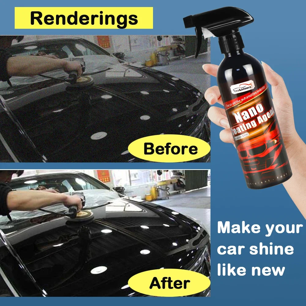 Auto Paint Coating Spray 10H Ceramic Car Coating 500ML 9H Nano Liquid Glass Plated Crystal Hydrophobic Waterproof Polishing Paint Hardness Car Polish Wax