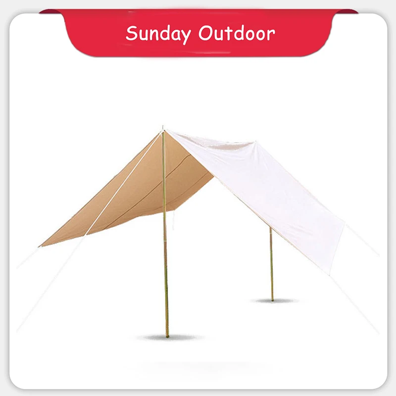 

Sunday Supple Ultralight Cotton Cloth Camping Canopy 5-8 Persons Square Sunshelter Family Waterproof Tarp Tent