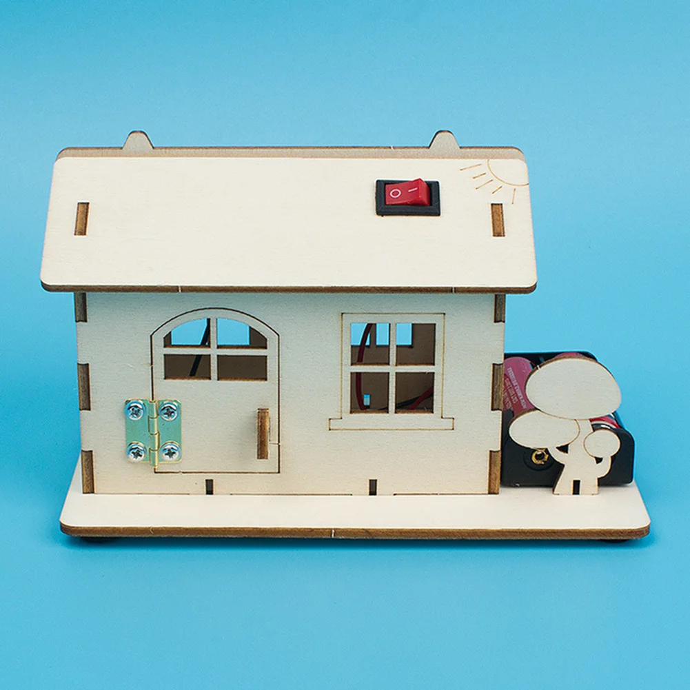 3D Handmade Wood House Model Simulation Cabin Wooden Child DIY Jigsaw Puzzle Toy School Projects Teaching Educational Equipment