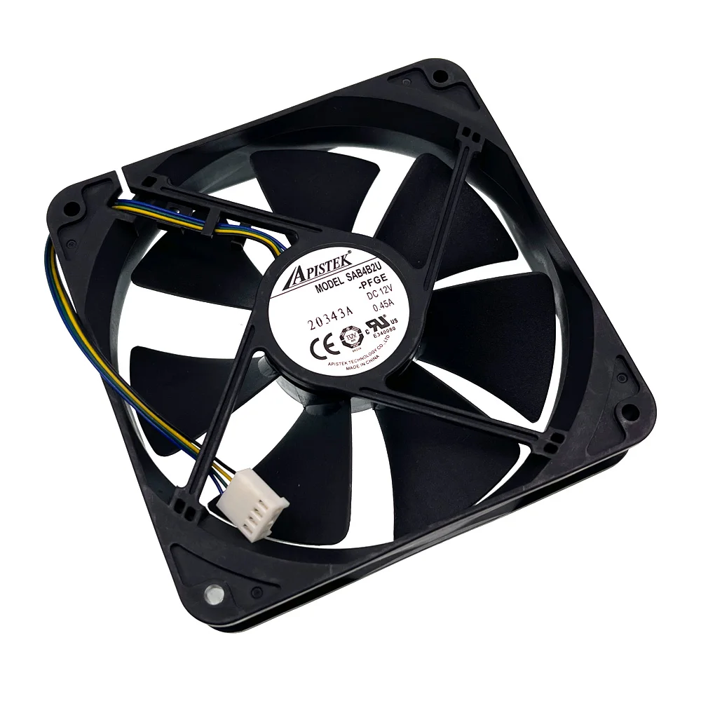 SAB4B2U -PFGE 120mm 12cm PWM Water Block Watercooler Cooling Fan,120X120X25mm 12V Dual Ball Bearing 2700RPM for Apistek Fans — view 2