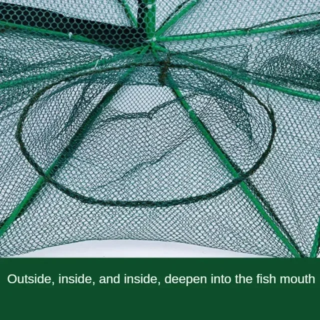 8 Hole Folded Fishing Net Mesh Hexagon Octagon Hand Fishing Net Casting Nets Crayfish Shrimp Catcher Tank Trap Cage Mesh Tool 5