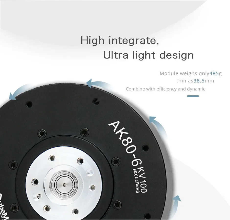 CubeMars AK80-6 KV100 로봇 브러시리스 모터 외골격 사족보행 로봇 다이내믹스 로봇 다이내믹 모듈 드라이버 인코더 포함
