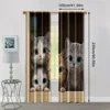 2pcs, Curtain Cute cat owner Versatile Polyester Fabric,Without Electricity Spring Party & Holiday Decor Perfect for translucent 4