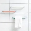 Self-adhesive Towel Holder Rack Wall Mounted Towel Hanger Bathroom Towel Bar Shelf Roll Holder Hanging Hook Bathroom Organizer 2