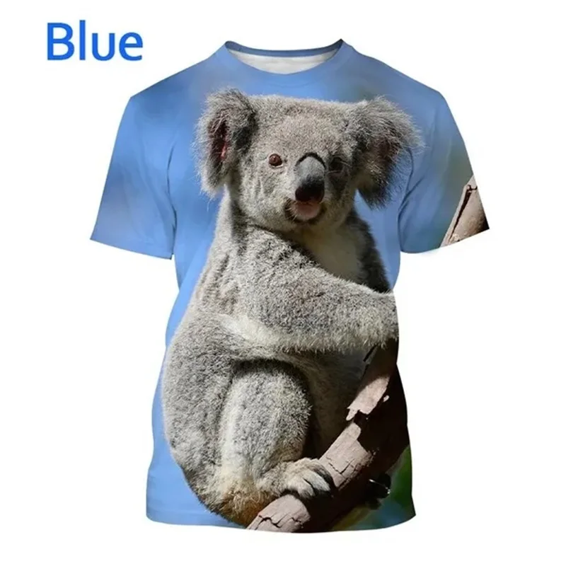 thumbnail image 1 of Camiseta con estampado 3D de animales y oso koala para hombre, camisetas con estampado de personalidad de Australia, camisetas unisex informales de manga corta para hombre, 1 of 4
