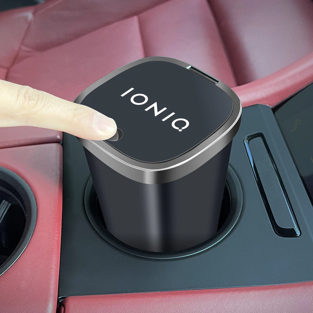 Car Trash Can Vehicle Garbage Dust Case Car Pressing Trash Bin Auto Interior Storage Accessories For Hyundai IONIQ 5 6 7 car trash can