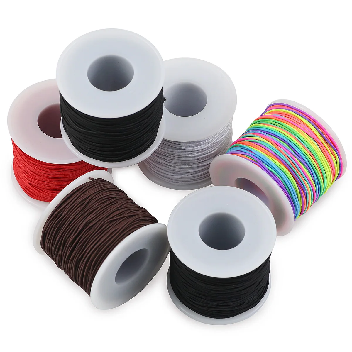 Elastic Beading Cord 1 Roll Rainbow Elastic Beading Cord Colorful Stretchy Crafting Thread String For DIY Jewelry Making Bracelet Necklace Supplies