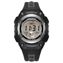 Men's Waterproof Sports Digital Watch with LED Display and Alarm by SYNOKE (Black)