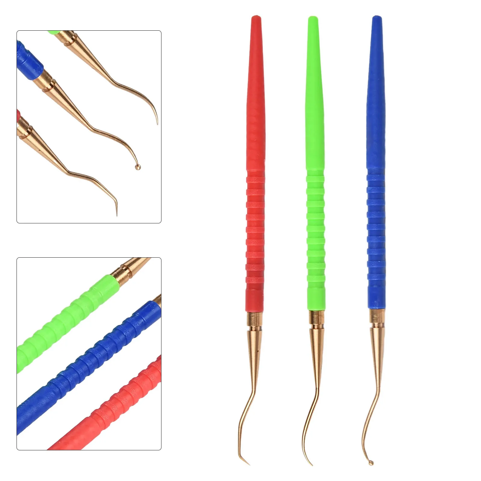 O-Ring Remover 3Pcs Regulator Repair Tool Set O Ring Remover Handle and Brass Pick Hooks Upgrade Your Diving Gear