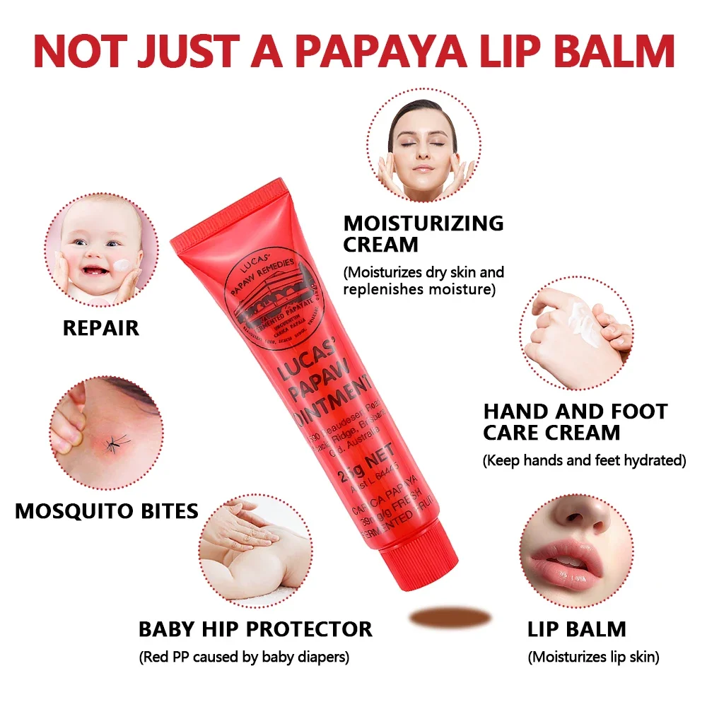 Lucas Papaw Ointment Multifunctional Lip Protector Hydrating Lip Balm Diaper Natural Plant Cream Papaya Cream Korean Cosmetics 4