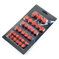 Colorful Motorcycle Nut Cover Set - Decorative Screw Caps for Motor Scooters and Electric Vehicles (30 Pieces) (Red)