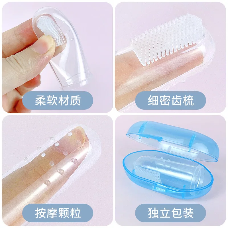 Set Silicone Dog Toothbrush Cat Dog Finger Cover Toothbrush Transparent Cat Oral Cleaning Tools Pet Special Products