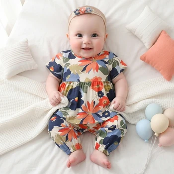 Floral Summer Children Sets 2Pcs Baby Girls Clothing Sets Cotton Princess