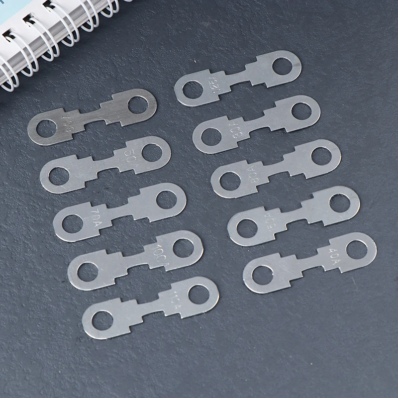 30A-150A 32VDC Automotive Car Flat Zinc Sheet Small Fuse Sheet For Car Fuse Round Hole Insert 10 Pcs Auto Parts