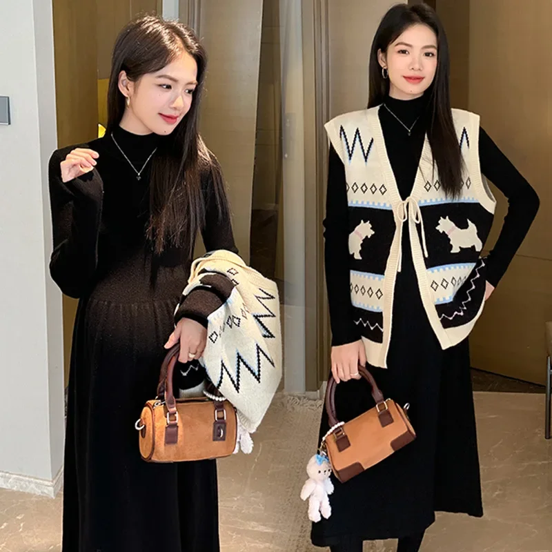 Loose Knitted Sweater Vest Retro Collar Autumn Hot Sale Of The Season for Maternity Wear Comfortable Breathable Chil
