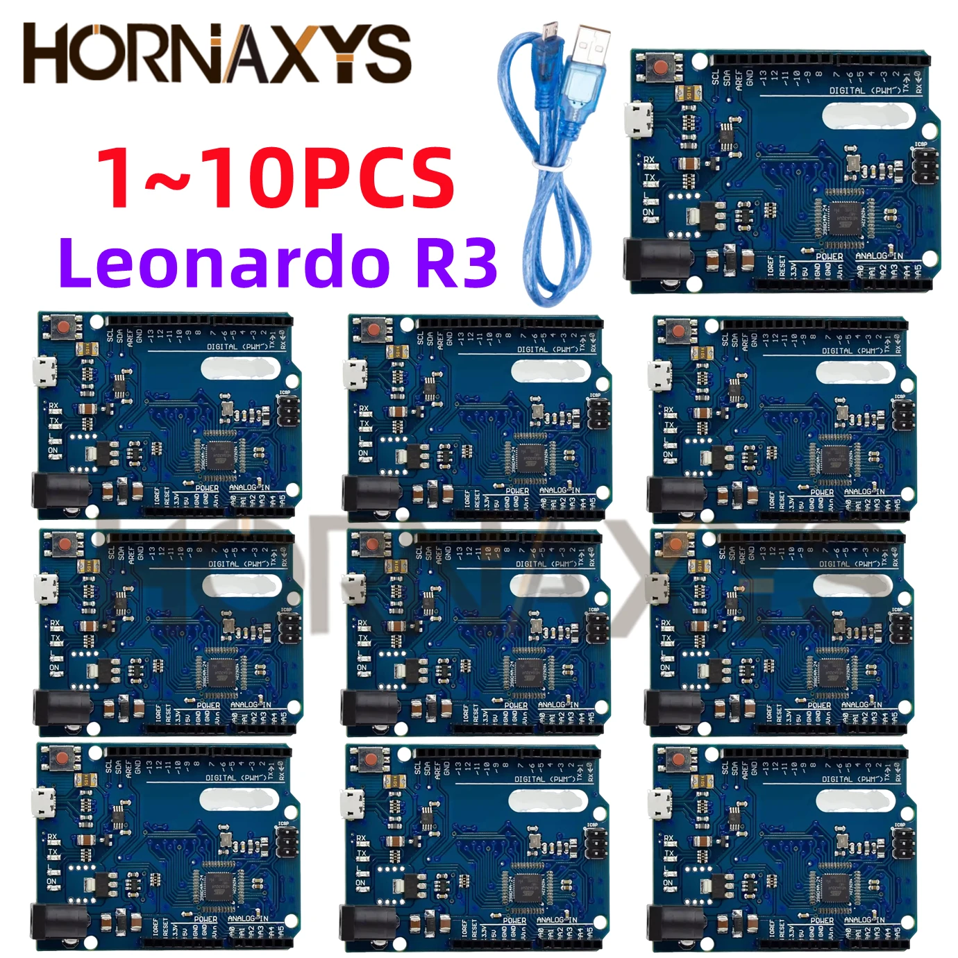 1-10pcs-Leonardo-R3-Development-Board-With-30cm-USB-Cable-ATMEGA32U4 ...